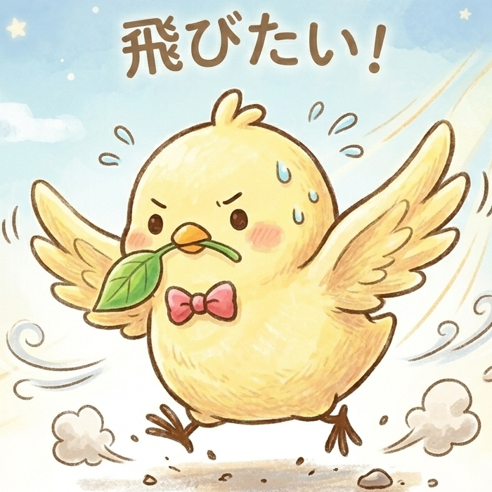 飛びたいひよこ