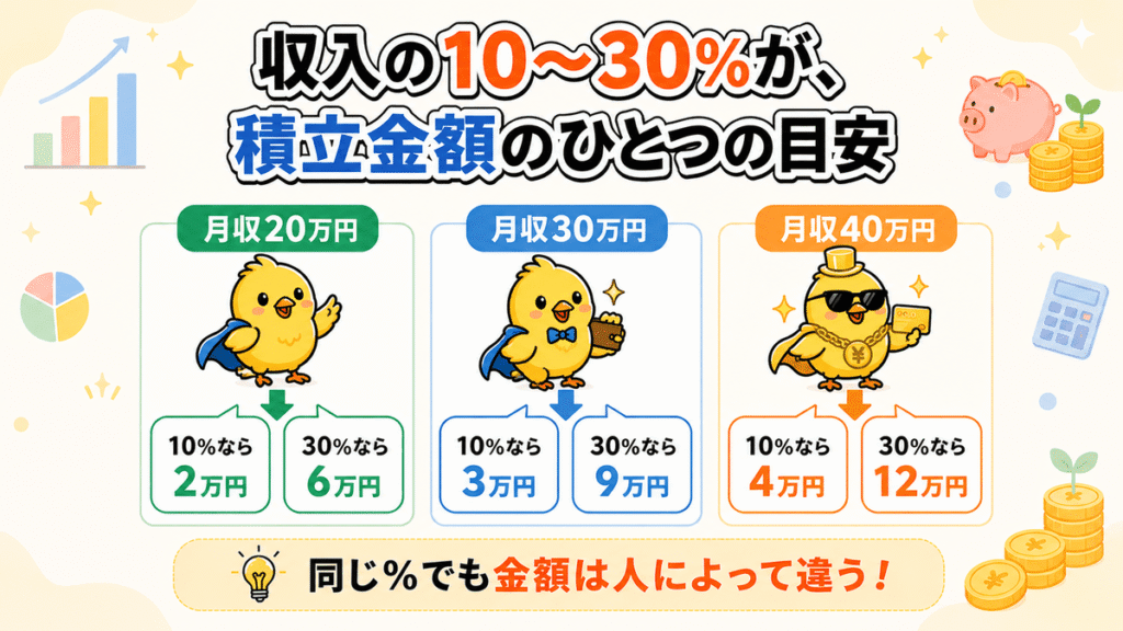 収入別に見る新NISA積立金額の目安の図解